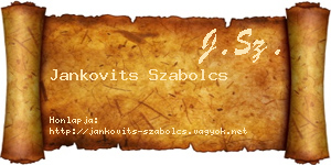 Jankovits Szabolcs névjegykártya